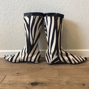 Prada zebra boots
